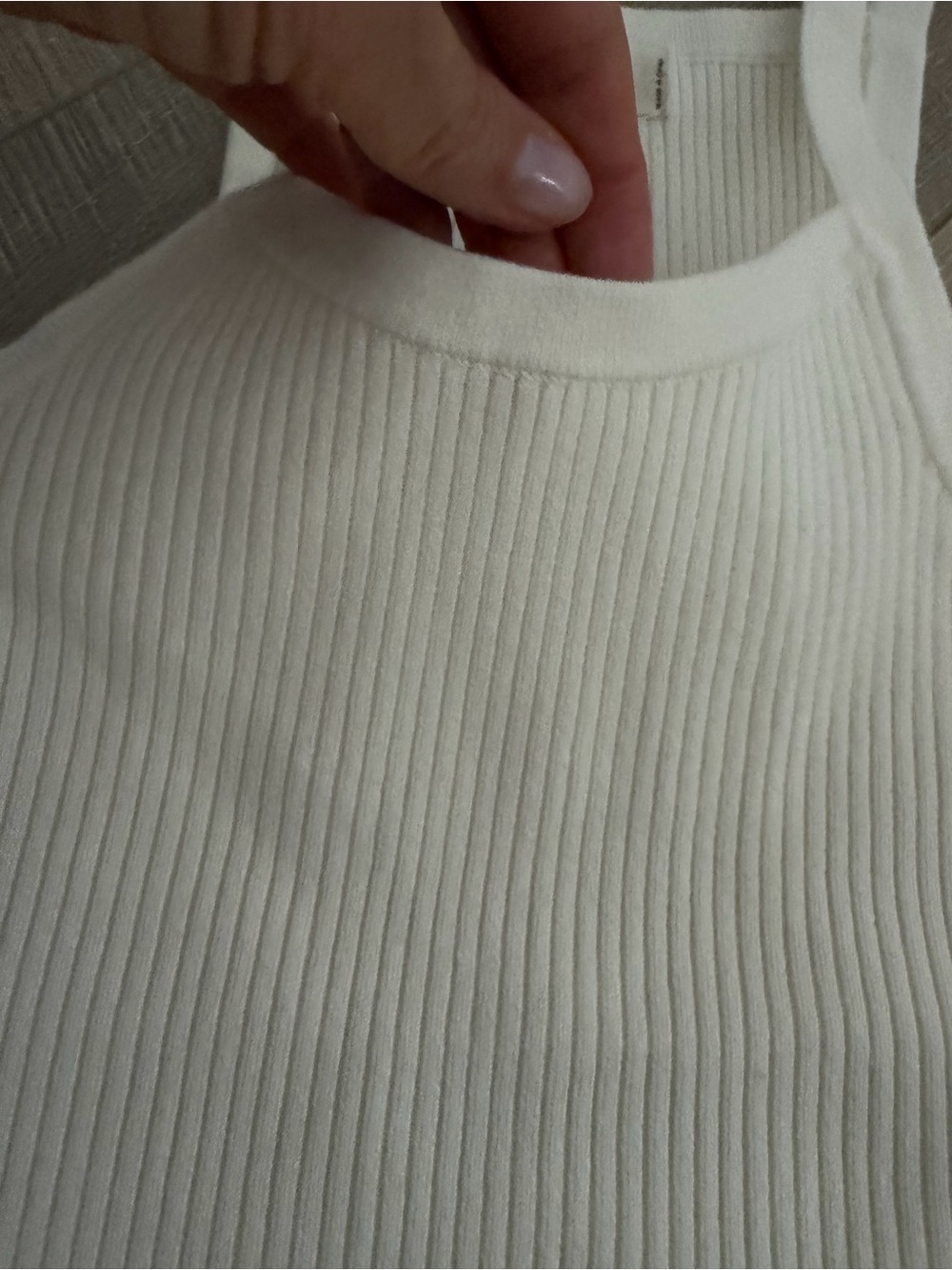 Charlie Holiday Cream Ribbed Tank Top - Picture 4 of 6